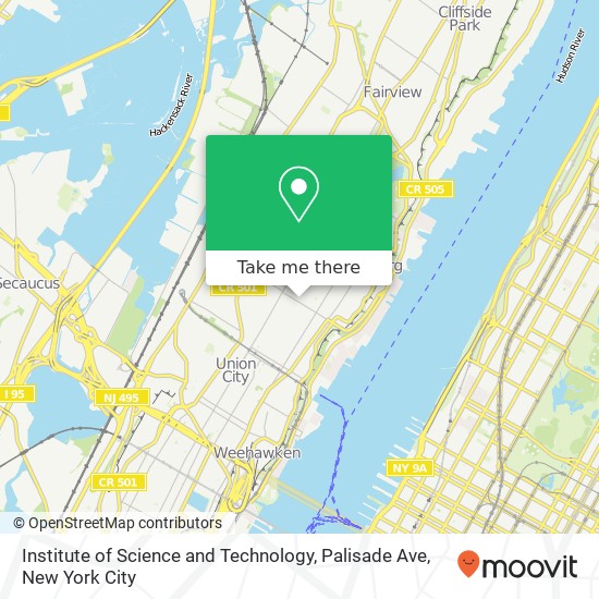 Institute of Science and Technology, Palisade Ave map