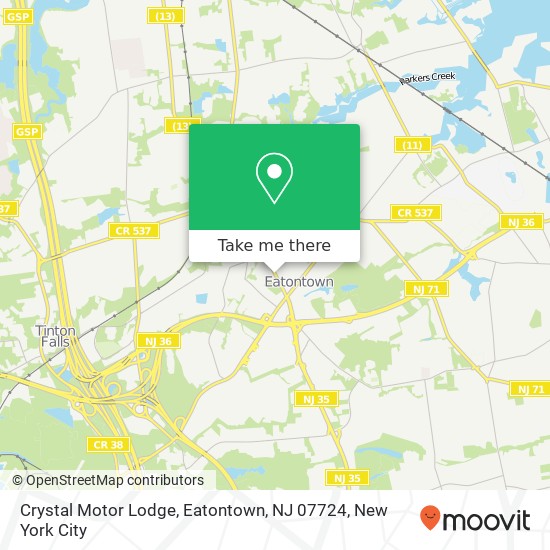 Mapa de Crystal Motor Lodge, Eatontown, NJ 07724