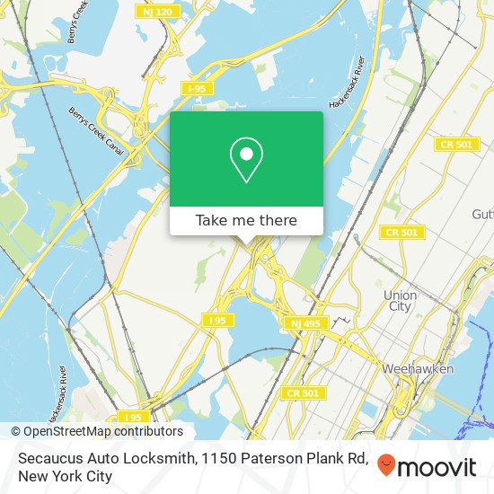 Secaucus Auto Locksmith, 1150 Paterson Plank Rd map