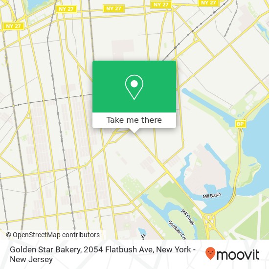 Mapa de Golden Star Bakery, 2054 Flatbush Ave