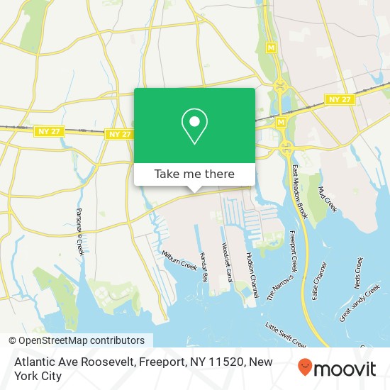 Mapa de Atlantic Ave Roosevelt, Freeport, NY 11520