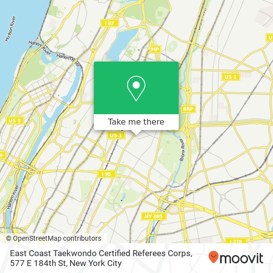 East Coast Taekwondo Certified Referees Corps, 577 E 184th St map