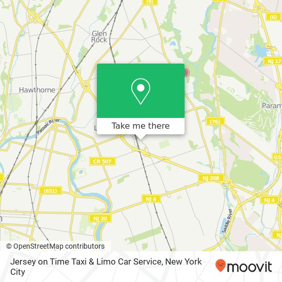 Mapa de Jersey on Time Taxi & Limo Car Service