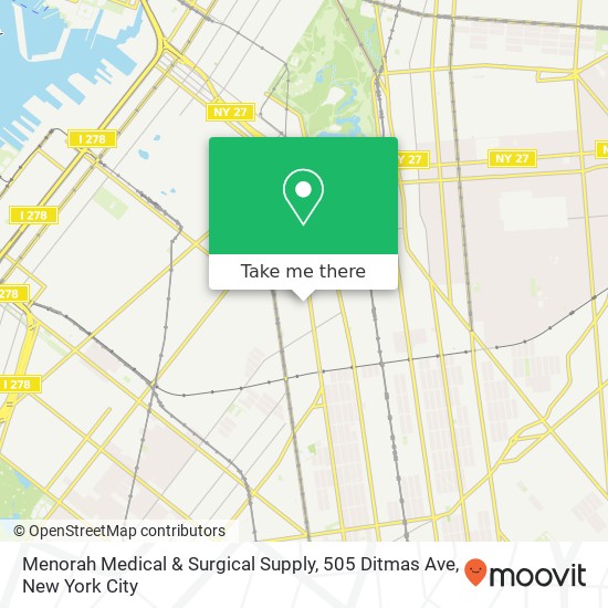 Mapa de Menorah Medical & Surgical Supply, 505 Ditmas Ave