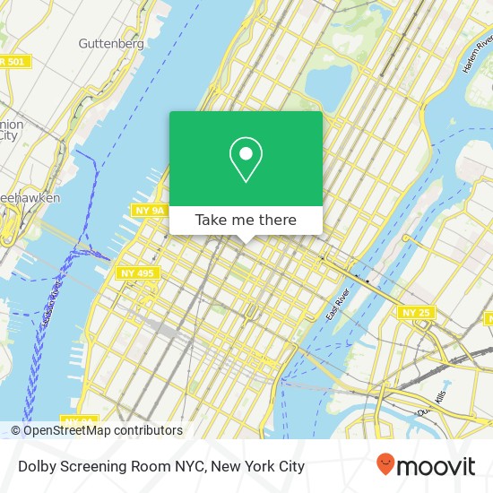 Mapa de Dolby Screening Room NYC