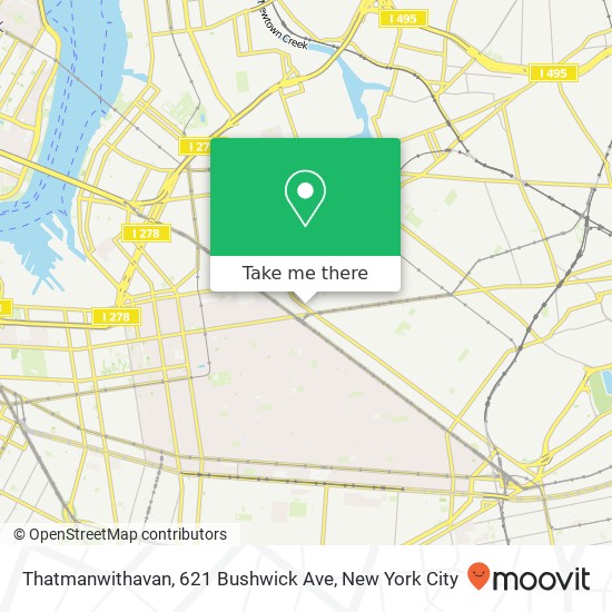 Mapa de Thatmanwithavan, 621 Bushwick Ave