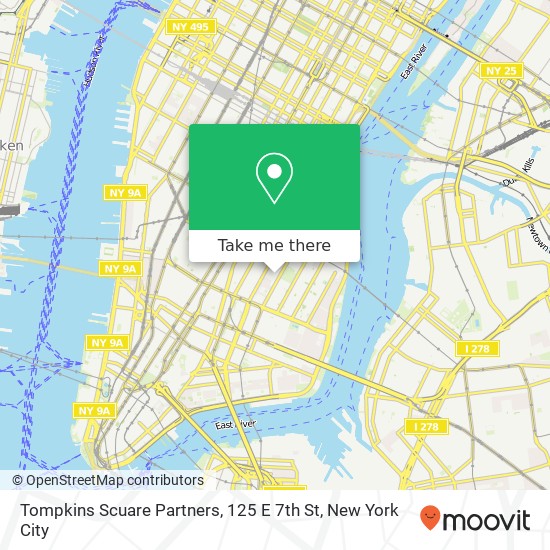 Mapa de Tompkins Scuare Partners, 125 E 7th St