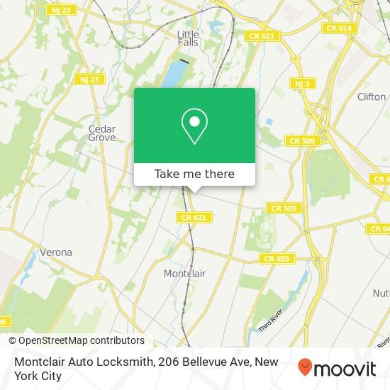 Montclair Auto Locksmith, 206 Bellevue Ave map