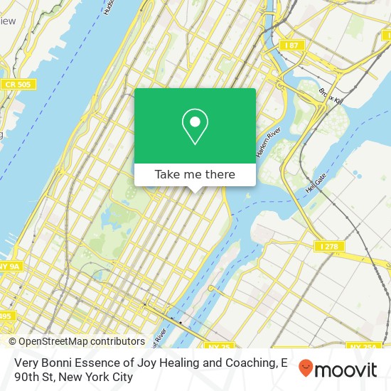 Very Bonni Essence of Joy Healing and Coaching, E 90th St map