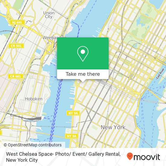 West Chelsea Space- Photo/ Event/ Gallery Rental map