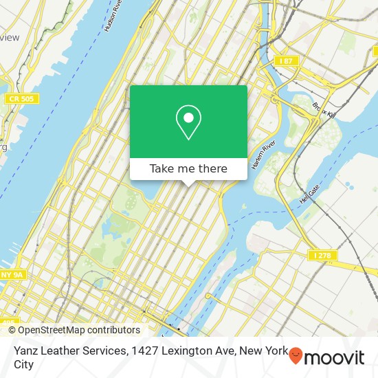 Mapa de Yanz Leather Services, 1427 Lexington Ave