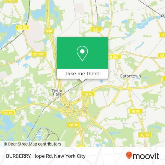 BURBERRY, Hope Rd map