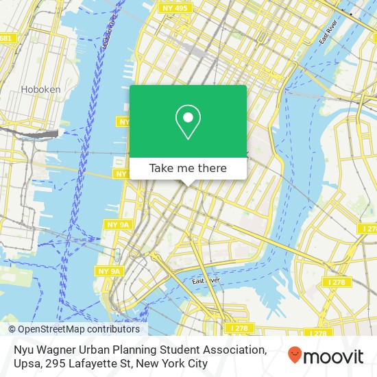 Nyu Wagner Urban Planning Student Association, Upsa, 295 Lafayette St map