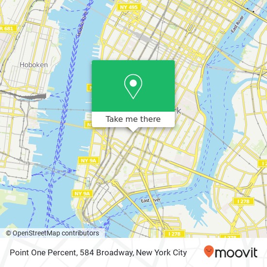 Mapa de Point One Percent, 584 Broadway