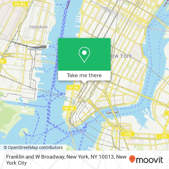 Franklin and W Broadway, New York, NY 10013 map