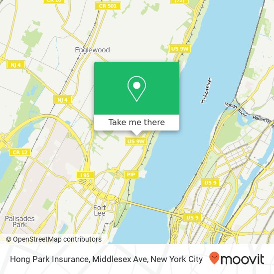 Hong Park Insurance, Middlesex Ave map