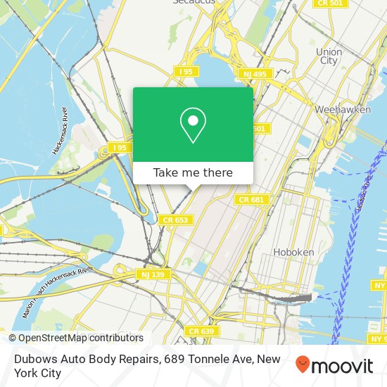 Mapa de Dubows Auto Body Repairs, 689 Tonnele Ave