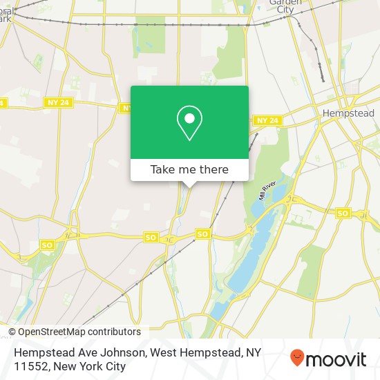 Mapa de Hempstead Ave Johnson, West Hempstead, NY 11552