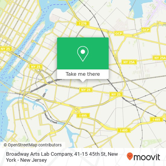 Mapa de Broadway Arts Lab Company, 41-15 45th St