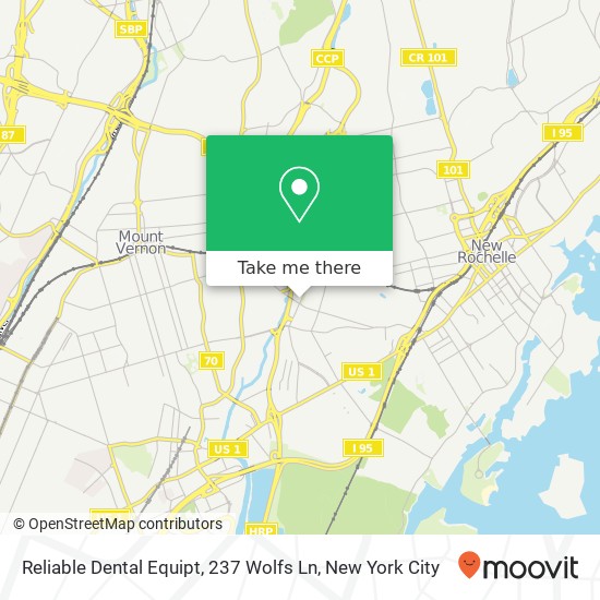 Mapa de Reliable Dental Equipt, 237 Wolfs Ln