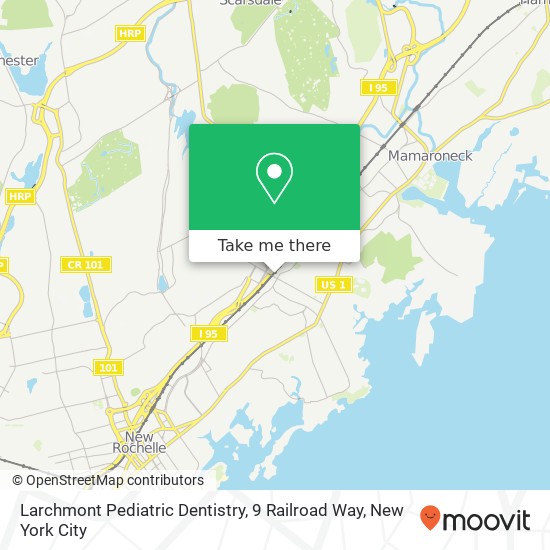 Mapa de Larchmont Pediatric Dentistry, 9 Railroad Way