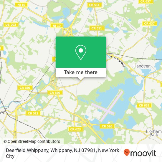 Mapa de Deerfield Whippany, Whippany, NJ 07981