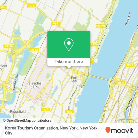 Mapa de Korea Tourism Organization, New York