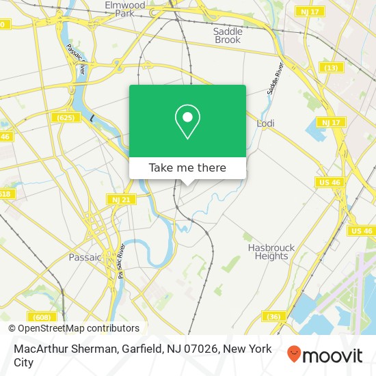 Mapa de MacArthur Sherman, Garfield, NJ 07026