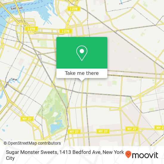 Mapa de Sugar Monster Sweets, 1413 Bedford Ave