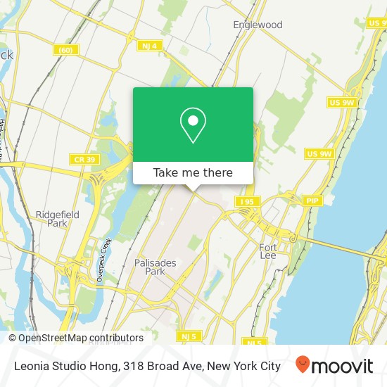 Mapa de Leonia Studio Hong, 318 Broad Ave