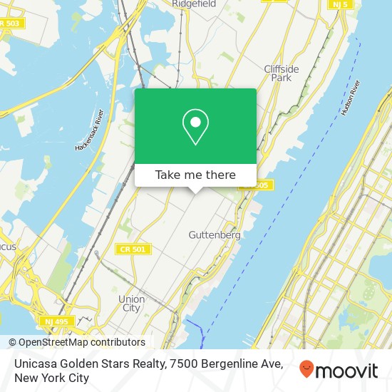 Unicasa Golden Stars Realty, 7500 Bergenline Ave map