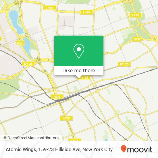 Atomic Wings, 159-23 Hillside Ave map