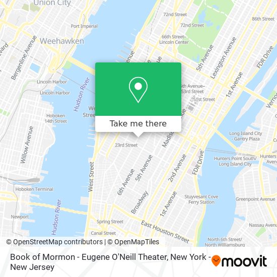 Book of Mormon - Eugene O'Neill Theater map