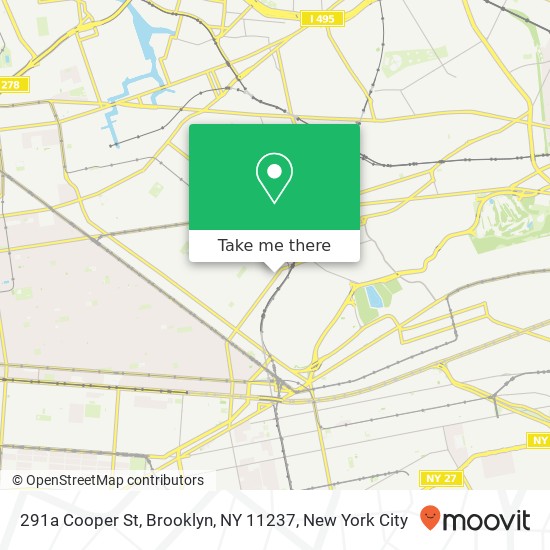 Mapa de 291a Cooper St, Brooklyn, NY 11237