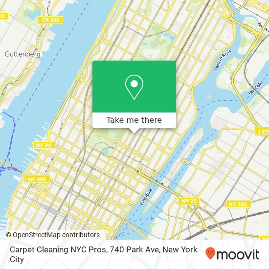 Mapa de Carpet Cleaning NYC Pros, 740 Park Ave