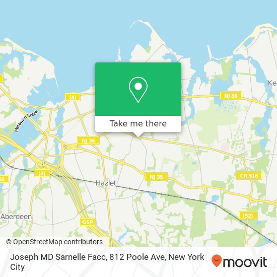 Mapa de Joseph MD Sarnelle Facc, 812 Poole Ave