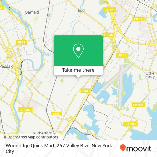 Woodridge Quick Mart, 267 Valley Blvd map