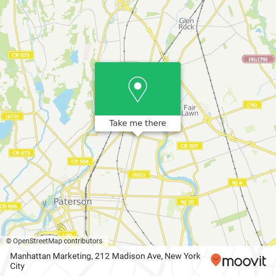 Mapa de Manhattan Marketing, 212 Madison Ave