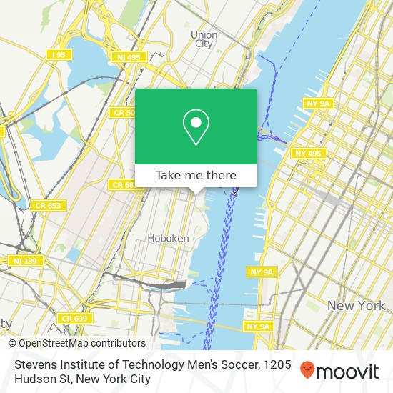Mapa de Stevens Institute of Technology Men's Soccer, 1205 Hudson St