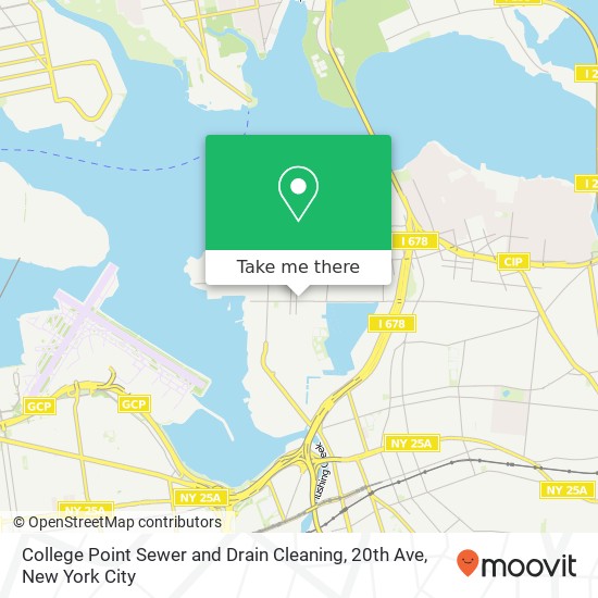 College Point Sewer and Drain Cleaning, 20th Ave map