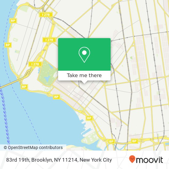 Mapa de 83rd 19th, Brooklyn, NY 11214