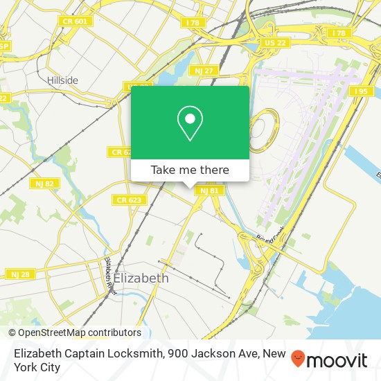 Elizabeth Captain Locksmith, 900 Jackson Ave map