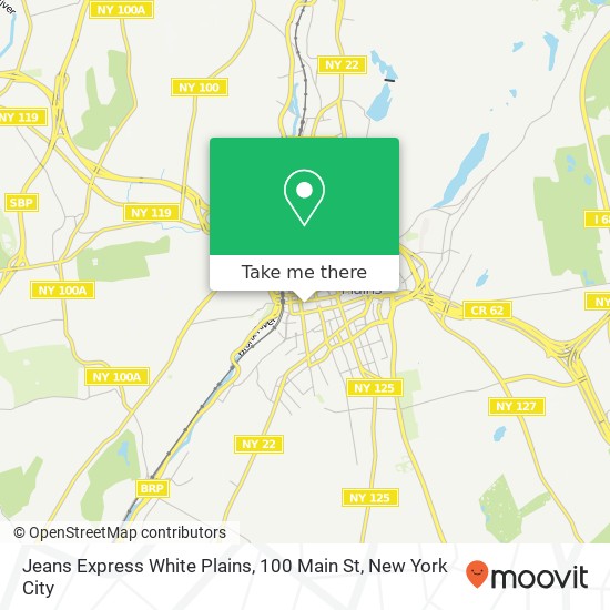 Mapa de Jeans Express White Plains, 100 Main St