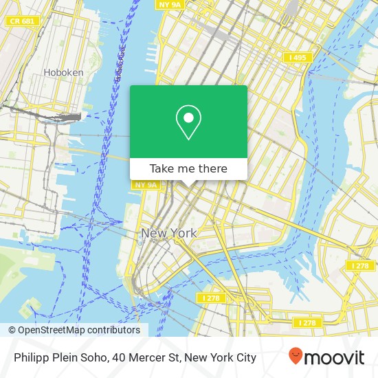 Mapa de Philipp Plein Soho, 40 Mercer St