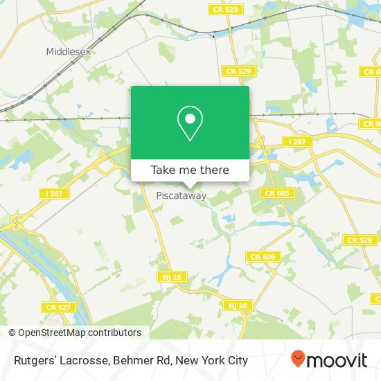 Mapa de Rutgers' Lacrosse, Behmer Rd