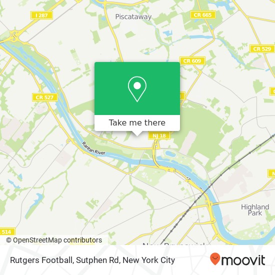 Rutgers Football, Sutphen Rd map