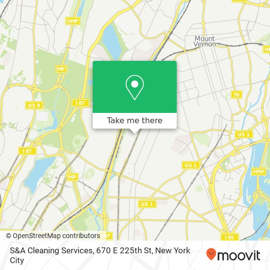 Mapa de S&A Cleaning Services, 670 E 225th St