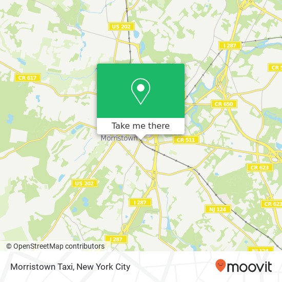 Mapa de Morristown Taxi
