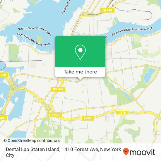 Dental Lab Staten Island, 1410 Forest Ave map