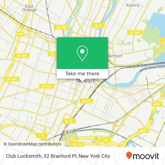 Mapa de Club Locksmith, 32 Branford Pl